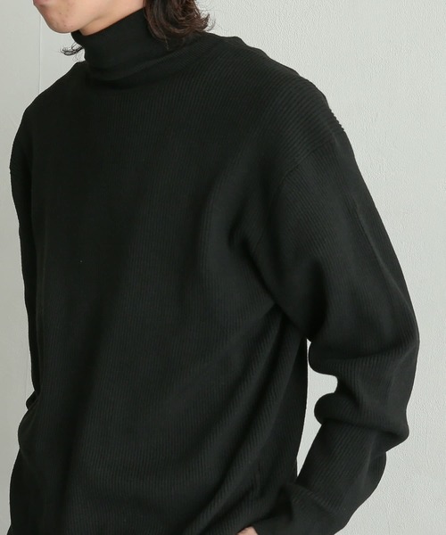 SENSE OF PLACE by URBAN RESEARCH（センスオブプレイスバイアーバンリサーチ）の「『イージーケア』リブハイネックセーター（ニット/セーター・メンズ・オリーブ/ブラック/アイボリー・MEDIUM/LARGE）」の9枚目の写真