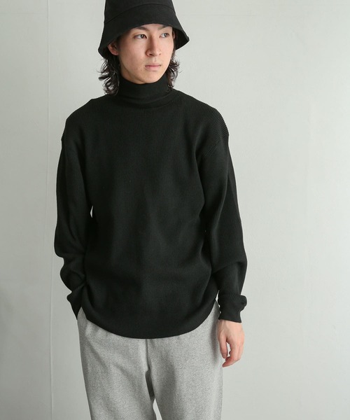 SENSE OF PLACE by URBAN RESEARCH（センスオブプレイスバイアーバンリサーチ）の「『イージーケア』リブハイネックセーター（ニット/セーター・メンズ・オリーブ/ブラック/アイボリー・MEDIUM/LARGE）」の11枚目の写真