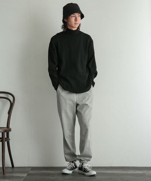 SENSE OF PLACE by URBAN RESEARCH（センスオブプレイスバイアーバンリサーチ）の「『イージーケア』リブハイネックセーター（ニット/セーター・メンズ・オリーブ/ブラック/アイボリー・MEDIUM/LARGE）」の15枚目の写真