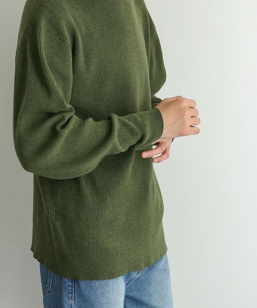 SENSE OF PLACE by URBAN RESEARCH（センスオブプレイスバイアーバンリサーチ）の「『イージーケア』リブハイネックセーター（ニット/セーター・メンズ・オリーブ/ブラック/アイボリー・MEDIUM/LARGE）」の17枚目の写真