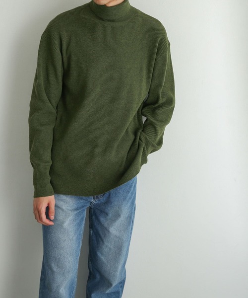 SENSE OF PLACE by URBAN RESEARCH（センスオブプレイスバイアーバンリサーチ）の「『イージーケア』リブハイネックセーター（ニット/セーター・メンズ・オリーブ/ブラック/アイボリー・MEDIUM/LARGE）」の20枚目の写真