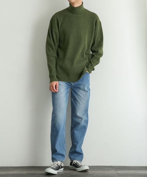 SENSE OF PLACE by URBAN RESEARCH（センスオブプレイスバイアーバンリサーチ）の「『イージーケア』リブハイネックセーター（ニット/セーター・メンズ・オリーブ/ブラック/アイボリー・MEDIUM/LARGE）」の21枚目の写真