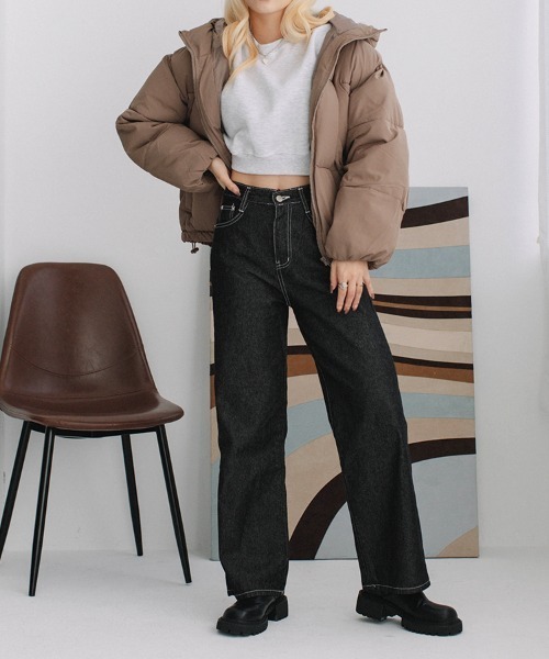 Flugge（フラッジー）の「white stitch wide denim/ホワイト