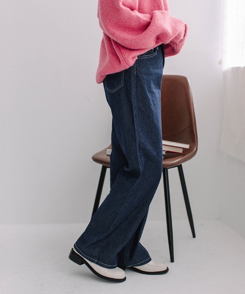 Flugge（フラッジー）の「white stitch wide denim/ホワイト