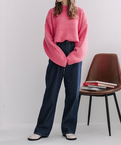 Flugge（フラッジー）の「white stitch wide denim/ホワイト