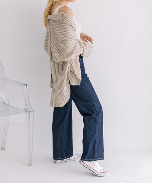 Flugge(フラッジー)の「white stitch wide denim/ホワイトステッチワイドデニム(デニムパンツ・レディース・ブラック/ワンウォッシュ・SMALL/MEDIUM)」の14枚目の写真