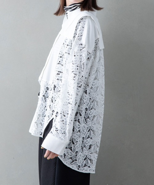 ブラウス シャツ 「洗える」MARECHAL TERRE/マルシャルテル シアーシャツ レディース La TOTALITE ブラウス シャツ 「洗える」MARECHAL TERRE