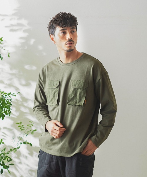 GRIP SWANY(グリップスワニー)の「GRIP SWANY(グリップスワニー)ギアポケットワイドロングスリーブTee GSC-51(Tシャツ/カットソー・メンズ・タン/ブラック/オリーブ・XL/L/M)」の13枚目の写真