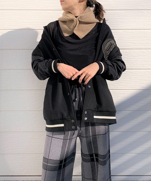 Q（キュー）の「バラクラバスナップフーディー（ネックウォーマー/スヌード・レディース・チャコールグレー/ベージュ・ONE SIZE）」の9枚目の写真