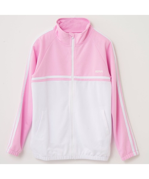 repipi armario(レピピ アルマリオ)の「repipi armario/レピピアルマリオ キッズ 切替 ライン ジップアップ ハイネック ジャージ スポーツウェア(ブルゾン・キッズ・ブラック/ミント/ピンク/サックスブルー・150cm/160cm/140cm/170cm)」の4枚目の写真