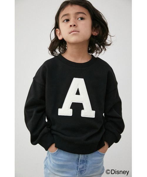AZUL by moussy（アズールバイマウジー）の「AJUGA.×AZUL KIDS LOGO SWEAT/AJUGA.×AZULキッズロゴスウェット（スウェット・キッズ・ブラック/グリーン・MEDIUM/SMALL）」の3枚目の写真