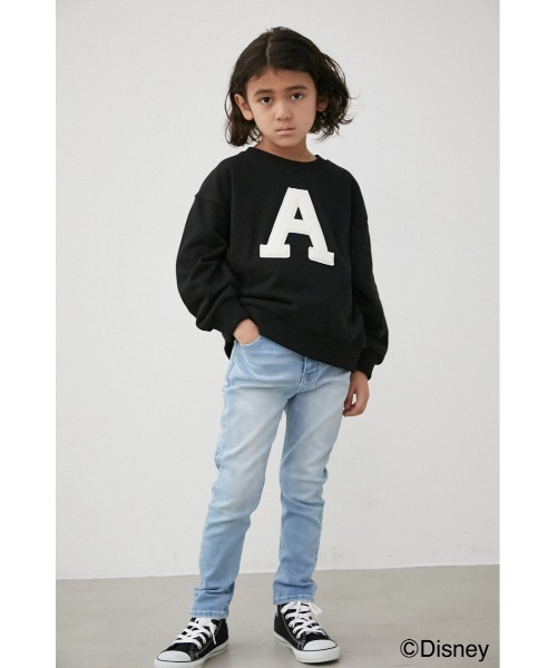 AZUL by moussy（アズールバイマウジー）の「AJUGA.×AZUL KIDS LOGO SWEAT/AJUGA.×AZULキッズロゴスウェット（スウェット・キッズ・ブラック/グリーン・MEDIUM/SMALL）」の5枚目の写真