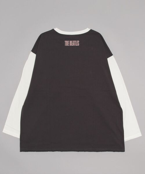The Beatles（ザビートルズ）の「【WEB限定】[THE BEATLES/ザ ビートルズ] 配色デザイン フォトプリントロンT（Tシャツ/カットソー・レディース・チャコールグレー/ライトグレー・M/L/XL）」の3枚目の写真