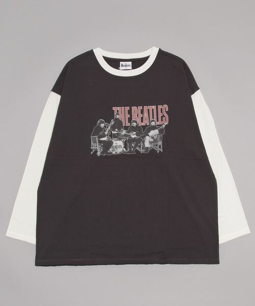 The Beatles（ザビートルズ）の「【WEB限定】[THE BEATLES/ザ ビートルズ] 配色デザイン フォトプリントロンT（Tシャツ/カットソー・レディース・チャコールグレー/ライトグレー・M/L/XL）」の6枚目の写真