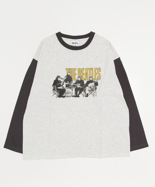 The Beatles（ザビートルズ）の「【WEB限定】[THE BEATLES/ザ ビートルズ] 配色デザイン フォトプリントロンT（Tシャツ/カットソー・レディース・チャコールグレー/ライトグレー・M/L/XL）」の5枚目の写真