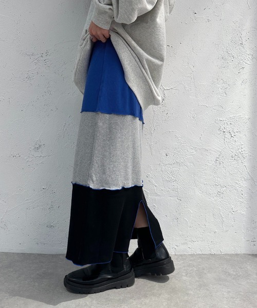 apres jour mignon(アプレジュールミニョン)の「切り替えメロースカート【ZOZOTOWN限定アイテム】(スカート・レディース・グリーン系その他/ブルー系その他/オレンジ系その他・X-LARGE/MEDIUM/SMALL)」の12枚目の写真