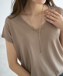 2wayスクエアチェーンロングネックレス