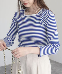 fredy emue | テレコボーダースクエアネックプルオーバー(Tシャツ/カットソー)