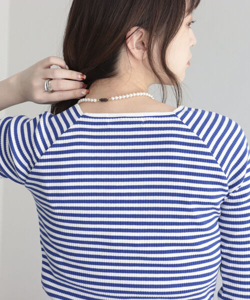 fredy emue（フレディエミュ）の「テレコボーダースクエアネックプルオーバー（Tシャツ/カットソー・レディース・ブルー系その他/ホワイト系その他/パープル系その他・38）」の22枚目の写真