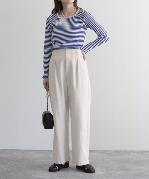 fredy emue（フレディエミュ）の「テレコボーダースクエアネックプルオーバー（Tシャツ/カットソー・レディース・ブルー系その他/ホワイト系その他/パープル系その他・38）」の5枚目の写真