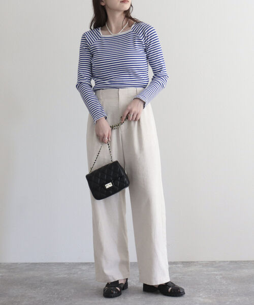 fredy emue（フレディエミュ）の「テレコボーダースクエアネックプルオーバー（Tシャツ/カットソー・レディース・ブルー系その他/ホワイト系その他/パープル系その他・38）」の8枚目の写真