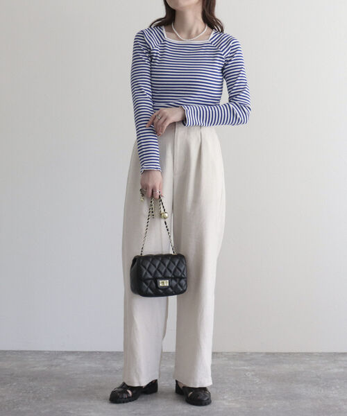 fredy emue（フレディエミュ）の「テレコボーダースクエアネックプルオーバー（Tシャツ/カットソー・レディース・ブルー系その他/ホワイト系その他/パープル系その他・38）」の11枚目の写真