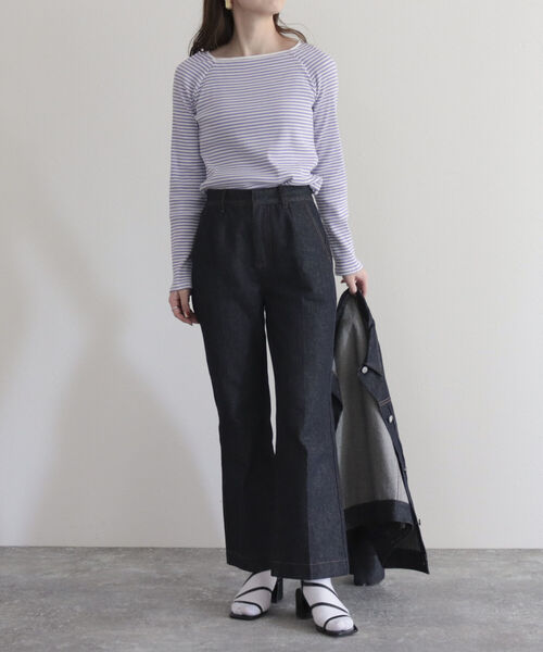 fredy emue（フレディエミュ）の「テレコボーダースクエアネックプルオーバー（Tシャツ/カットソー・レディース・ブルー系その他/ホワイト系その他/パープル系その他・38）」の6枚目の写真