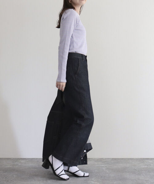 fredy emue（フレディエミュ）の「テレコボーダースクエアネックプルオーバー（Tシャツ/カットソー・レディース・ブルー系その他/ホワイト系その他/パープル系その他・38）」の9枚目の写真