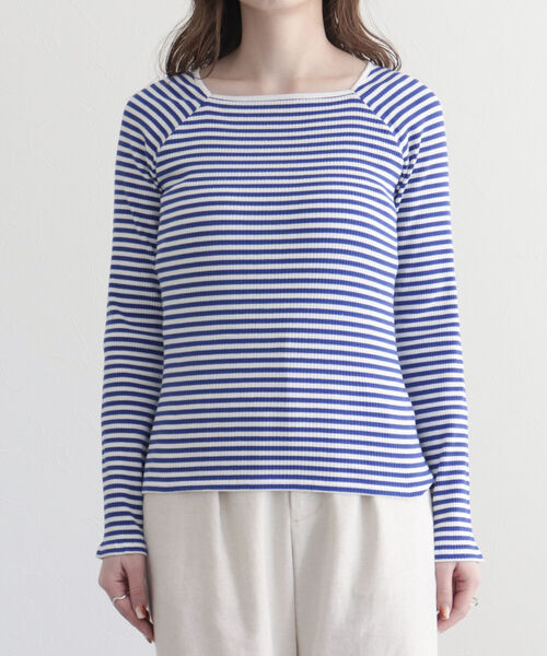 fredy emue（フレディエミュ）の「テレコボーダースクエアネックプルオーバー（Tシャツ/カットソー・レディース・ブルー系その他/ホワイト系その他/パープル系その他・38）」の12枚目の写真