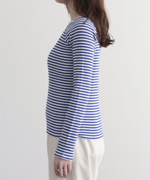 fredy emue（フレディエミュ）の「テレコボーダースクエアネックプルオーバー（Tシャツ/カットソー・レディース・ブルー系その他/ホワイト系その他/パープル系その他・38）」の20枚目の写真