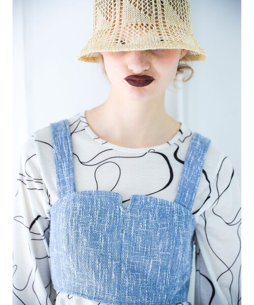 Ray BEAMS（レイビームス）の「Ray BEAMS / サマー ツイード ビスチェ（タンクトップ・レディース・ライトブルー/グリーン系その他3・0/1）」の2枚目の写真