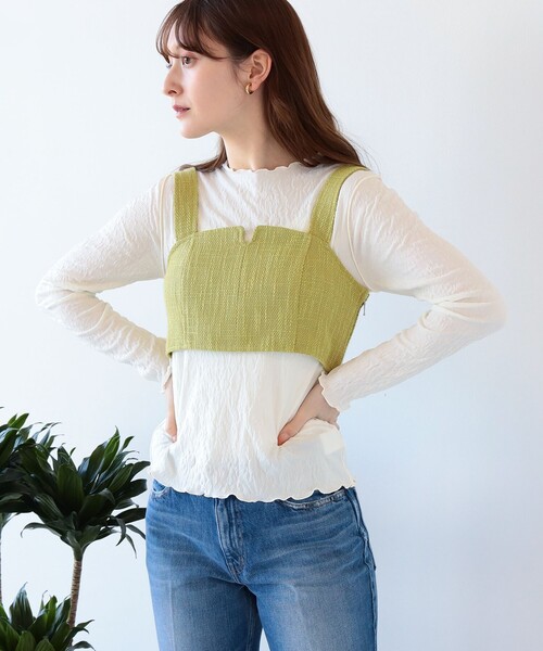 Ray BEAMS（レイビームス）の「Ray BEAMS / サマー ツイード ビスチェ（タンクトップ・レディース・ライトブルー/グリーン系その他3・0/1）」の5枚目の写真