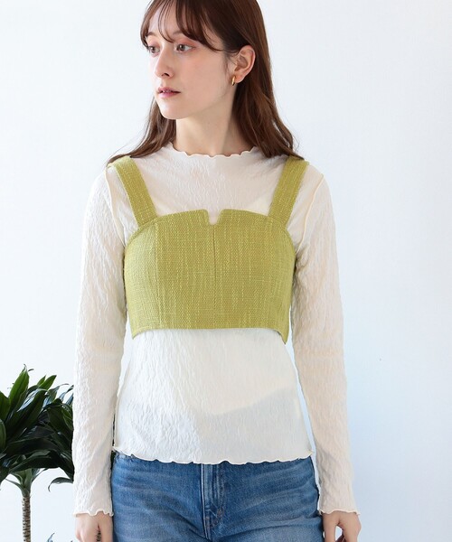 Ray BEAMS（レイビームス）の「Ray BEAMS / サマー ツイード ビスチェ（タンクトップ・レディース・ライトブルー/グリーン系その他3・0/1）」の6枚目の写真