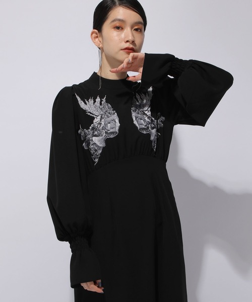 ✨美品✨ハレ　フラワーストレートワンピース(HARE)黒 楽天市場】【SALE／30%OFF】(W)シシュウデザインOPLS HARE ハレ