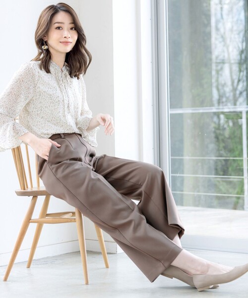 【セール】センタープレスワイドパンツ（その他パンツ）｜Tiaclasse（ティアクラッセ）