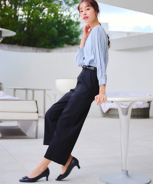 【セール】センタープレスワイドパンツ（その他パンツ）｜Tiaclasse（ティアクラッセ）