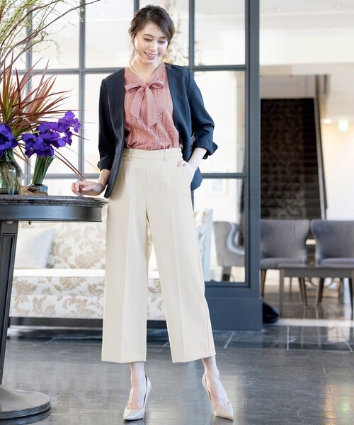 【セール】センタープレスワイドパンツ（その他パンツ）｜Tiaclasse（ティアクラッセ）