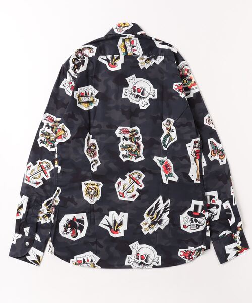 HYDROGEN（ハイドロゲン）の「《HYDROGEN/ハイドロゲン》プリントシャツ/PRINTED SHIRT（シャツ/ブラウス・メンズ・ブラック系その他/レッド系その他・S/M/L/XL/XXL/XS）」の3枚目の写真
