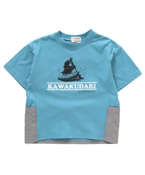 F.O.KIDS（エフオーキッズ）の「grn outdoorコラボ　ダックローイラストTee（Tシャツ/カットソー・キッズ・グレー/オレンジ/アイボリー/サックスブルー・120/140/90/150/100/130/110）」の3枚目の写真