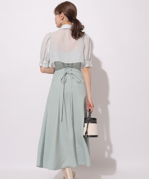 アンドクチュール ボウタイ付きシアーシャツレーヤードワンピース AND COUTURE（アンドクチュール）の「ボウタイ付きシアーシャ
