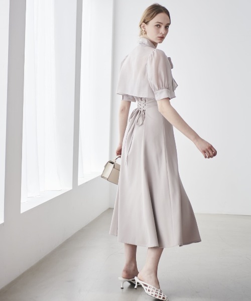 アンドクチュール ボウタイ付きシアーシャツレーヤードワンピース AND COUTURE（アンドクチュール）の「ボウタイ付きシアーシャ
