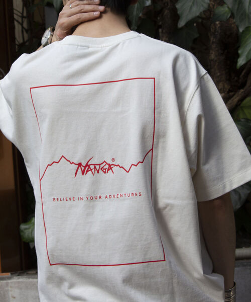 NANGA(ナンガ)の「【NANGA×GLOSTER】別注 バックプリントTシャツ ドロップショルダー/ビッグシルエット(Tシャツ/カットソー・メンズ・ブラック/ホワイト/グリーン・M/L)」の2枚目の写真