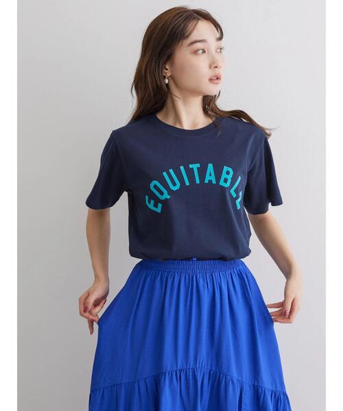 AMERICAN HOLIC(アメリカンホリック)の「フロッキーアソートロゴカット半袖プルオーバー(Tシャツ/カットソー・レディース・ネイビー/レッド/アイボリー/グリーン・M/L)」の9枚目の写真