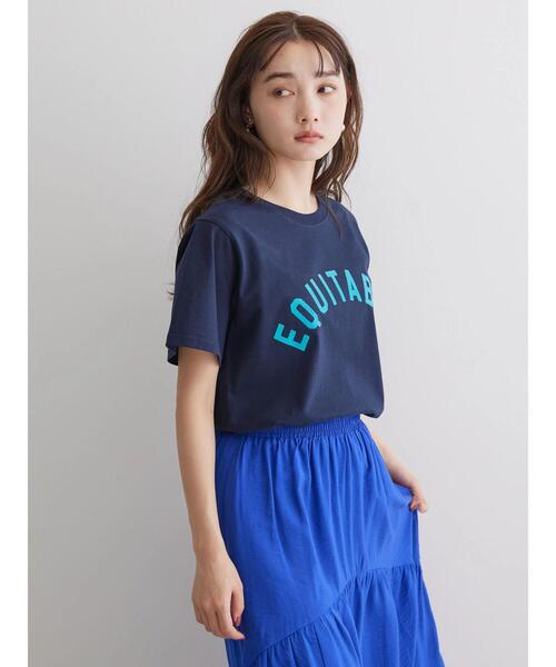 AMERICAN HOLIC(アメリカンホリック)の「フロッキーアソートロゴカット半袖プルオーバー(Tシャツ/カットソー・レディース・ネイビー/レッド/アイボリー/グリーン・M/L)」の10枚目の写真