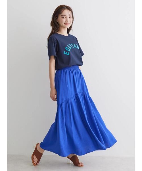AMERICAN HOLIC(アメリカンホリック)の「フロッキーアソートロゴカット半袖プルオーバー(Tシャツ/カットソー・レディース・ネイビー/レッド/アイボリー/グリーン・M/L)」の12枚目の写真