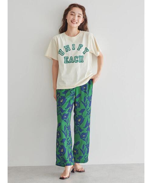 AMERICAN HOLIC(アメリカンホリック)の「フロッキーアソートロゴカット半袖プルオーバー(Tシャツ/カットソー・レディース・ネイビー/レッド/アイボリー/グリーン・M/L)」の15枚目の写真