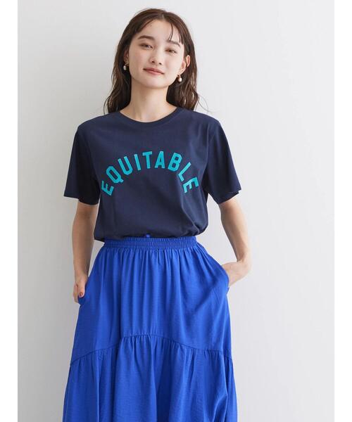 AMERICAN HOLIC(アメリカンホリック)の「フロッキーアソートロゴカット半袖プルオーバー(Tシャツ/カットソー・レディース・ネイビー/レッド/アイボリー/グリーン・M/L)」の5枚目の写真