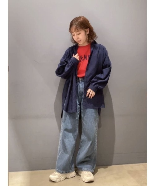 AMERICAN HOLIC(アメリカンホリック)の「フロッキーアソートロゴカット半袖プルオーバー(Tシャツ/カットソー・レディース・ネイビー/レッド/アイボリー/グリーン・M/L)」の21枚目の写真