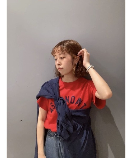 AMERICAN HOLIC(アメリカンホリック)の「フロッキーアソートロゴカット半袖プルオーバー(Tシャツ/カットソー・レディース・ネイビー/レッド/アイボリー/グリーン・M/L)」の22枚目の写真