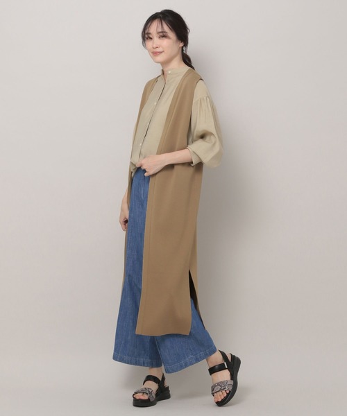 Elura（エルーラ）の「セミシアーバンドカラーシャツ（シャツ/ブラウス・レディース・ライトブルー/ピンク系その他/ベージュ・LARGE/MEDIUM）」の9枚目の写真